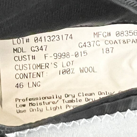 Hickey Freeman Men's Black Pinstripe Wool Blazer Jacket Coat Size 46 Long - Picture 10 of 12